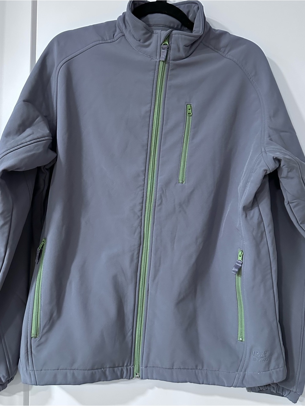 Roger Vivier Gray Jacket with Green Zipper Detail